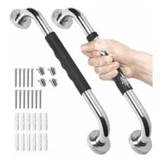 Kit 2 Barras de Apoio Banheiro Inox 50/40cm – Corrimão Segurança Idosos, Gestantes e PCD