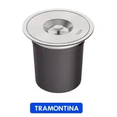 Lixeira de Embutir Tramontina de Bancada Cozinha  em Aço Inox Clean Round com Balde Plástico 5 Litros