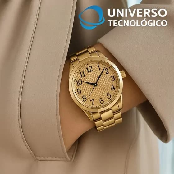 🔥OFERTA🔥 Relógio Feminino Dourado Quartz
