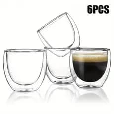 Jogo De Copos De Vidro Duplo Com 6 peças 90ml Copo