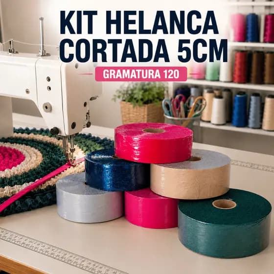 Kit 5 Rolos Helanca Cortada 5cm babado Gramatura 120 Para Tapete Frufru | Envio imediato