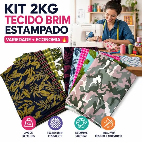2kg Tecido Brim Pano Fazer Toalha de Mesa Bolsa Vestido Estampas Sortidas Alta Qualidade