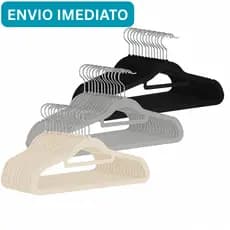 Kit 50 Cabides Veludo Para Roupas Anti-derrapante Adulto Unidades Resistente Organizadores - 50  40 30 20 10 Unidades