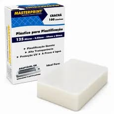 Plástico para Plastificação Crachá 59x86mm 125 Micras 100 Folhas Masterprint