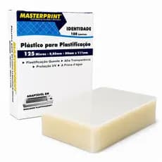 Plástico para Plastificação RG, Identidade, CNH - 80x110mm - 100 Folhas Masterprint