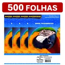 Papel Fotográfico 180G A4 Glossy Brilhante À Prova D'água Premium 500 Folhas MASTERPRINT
