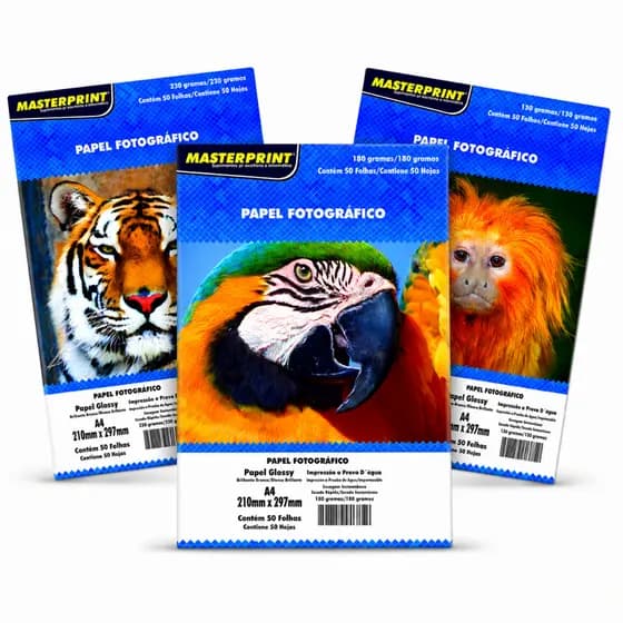 Papel Fotográfico A4 Glossy Brilhante à Prova D’Água Premium MASTERPRINT