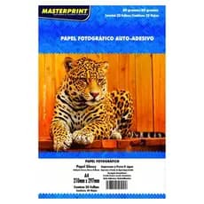 Papel Fotográfico Adesivo 80g A4 Glossy Brilhante à Prova D’Água MASTERPRINT