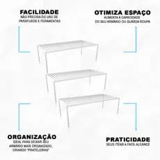 Kit 3 Organizadores de Armário Cozinha Grande 42