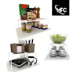 KIT ORGANIZADORES DE ARMÁRIO PLATELEIRA RACK - 3 UNIDADES TAMANHOS: 22CM - 32CM - 42CM