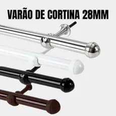 Varão de Cortina Várias Cores Aço Ferro 28mm Vários Tamanhos Sala Quarto