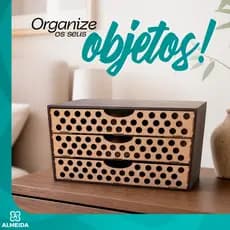 Organizador Gaveteiro Documentos 3 Gavetas MDF