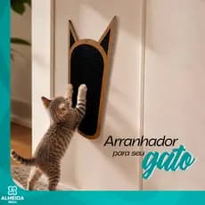 Arranhador Parede Gato MDF Carpete Grafite Escalada Proteção Móveis Pet Fixação Fácil