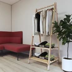 Cabideiro Dobrável De Roupas Arara Para Lojas Ou Para Quarto Estrutura em Madeira Pinus
