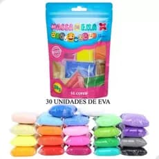 Kit 30 Unidades Massa EVA Make+ 50g Slime Artesanato Atividades Escolares Atóxica Macia Leve