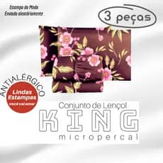 Jogo de Lençol Premium King Size 3 Peças - Lançamento - Estampas Sortidas