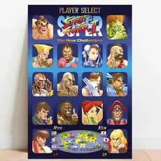 Quadro Placa decorativa Geek Gamer Street Fighter video games Arte Poster A2 019