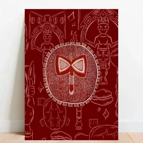 Quadro Placa decorativa Xangô Orixá Umbanda Candomblé Xango é rei 031