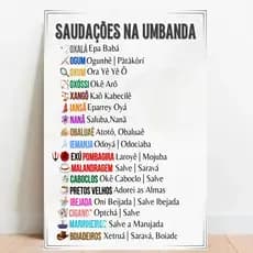 Quadro Placa decorativa meu Orixá Saudações Umbanda Candomblé Decorativo Oxala Exu Oxum Ogum Iemanja