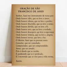 Quadro Placa decorativa Prece Oração a são Francisco de Assis Catolica catolicismo 01