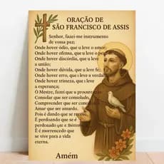 Quadro Placa decorativa Prece Oração a são Francisco de Assis Catolica catolicismo 02
