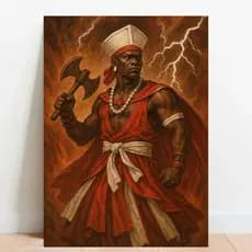 Quadro Placa decorativa Xangô Orixá Umbanda Candomblé Xango é rei 035
