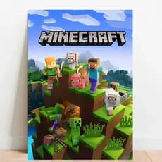 Quadro Placa decorativa Geek Gamer Minecraft RPG de ação video games Arte Poster A2 02
