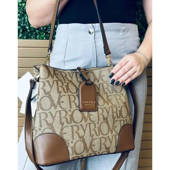Bolsa Feminina Veryrio Alça de Ombro e Transversal Estampada