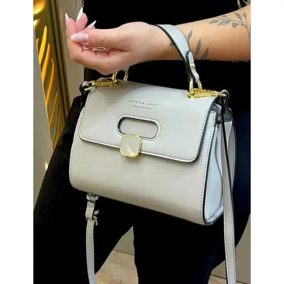 Bolsa Feminina Veryrio Carteiro Alça de Mão e Transversal Ideal Dia Dia