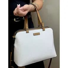 Bolsa Feminina Veryrio Couro Texturizado Espaçosa Elegante Alças de Ombro e Transversal