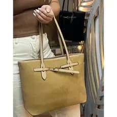 Bolsa Feminina Bella Paulla Tote Camurça Luxuosa Espaçosa