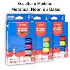 Tinta Guache Bastão Retrátil 6 Cores Neon/Metálica/Tradicional - Escolha o Modelo