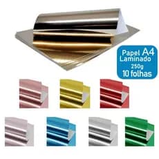 Papel Laminado A4 Lamicote 250g Artesanato Pct c/10 Folhas Masterprint