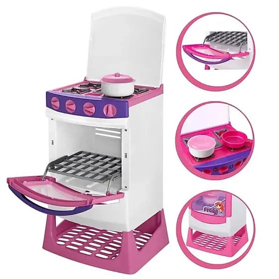 Brinquedo Fogão Infantil Cozinha Master Chef Rosa Fogãozinho com Panela - Magic Toys