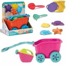 Brinquedo de Praia Carriola Com Acessórios Infantil Forminhas Baldinho Pá - DiverToys 8087
