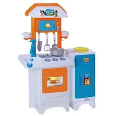 Cozinha Completa Infantil Fogão e Geladeira Azul Sai Água de Verdade - Magic Toys 8066