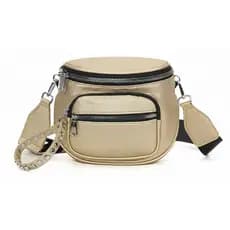 Bolsa Pochete Feminina Em Couro Pu Transversal Pochete Estilosa Moderna Blogueira Com Alça Textil