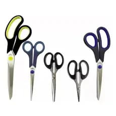 Kit 5 Tesoura Lamina De Aço Inoxidável Resistente Universal