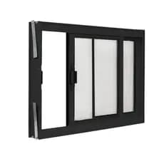 Janela de Aluminio 2 Folhas de Correr A60L80 com Policarbonato Quartos Salas Banheiros Despensas