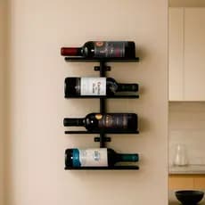 Barzinho Adega Suporte Para Vinho de Parede Para 4 Garrafas Modelo Industrial