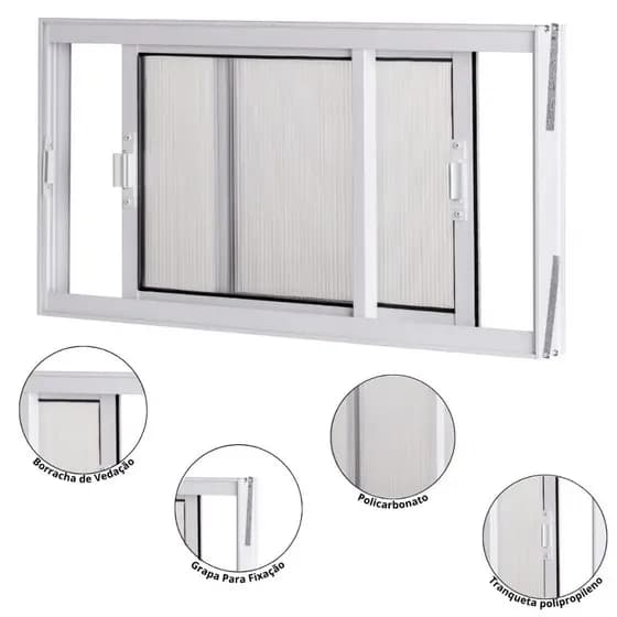Janela 2 Folhas de Correr Vitro de Aluminio Vários Tamanhos Para Todos os Ambiente