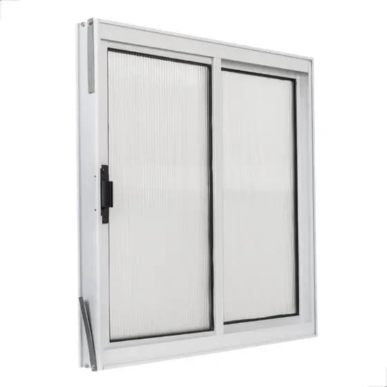 Janela de Aluminio 2 Folhas Vitro Grande 80x80 com Policarbonato- Machado Portas e Janelas
