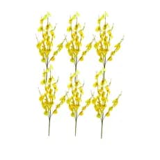 Kit 6 Planta Galho Orquídea Chuva de ouro artificial para arranjos e decoração da sua casa
