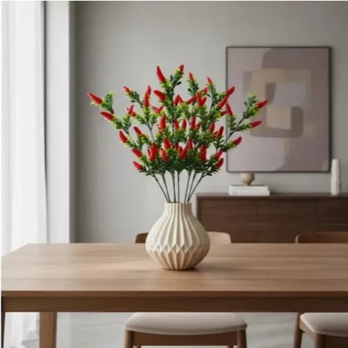 Pimenta Artificial 12 Ramos Planta Decorativa Decoração Casa Jardim Arranjo