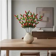 Pimenta Artificial 12 Ramos Planta Decorativa Decoração Casa Jardim Arranjo
