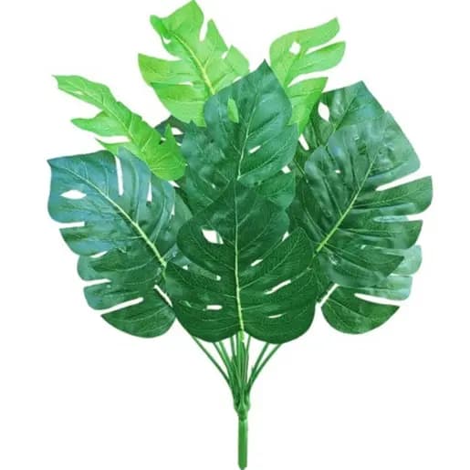Planta Artificial Costela de Adão 46cm Folhagem Decorativa Decoração Sala Casa Jardim