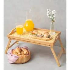 Bandeja de Café da manhã na cama -  bambu palhinha com pés dobráveis 50 cm - OIKOS