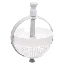 Escorredor e Centrífuga de Plástico para Saladas Branco e Cinza 30cm x 21cm x 12cm - Lyor