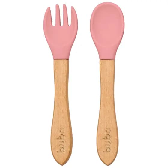 Kit Talheres Silicone E Bambu - Buba