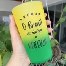 Copo Brasil Copa do Mundo 2026 Rumo ao Hexa WorldCup Verde e Amarelo 550ml